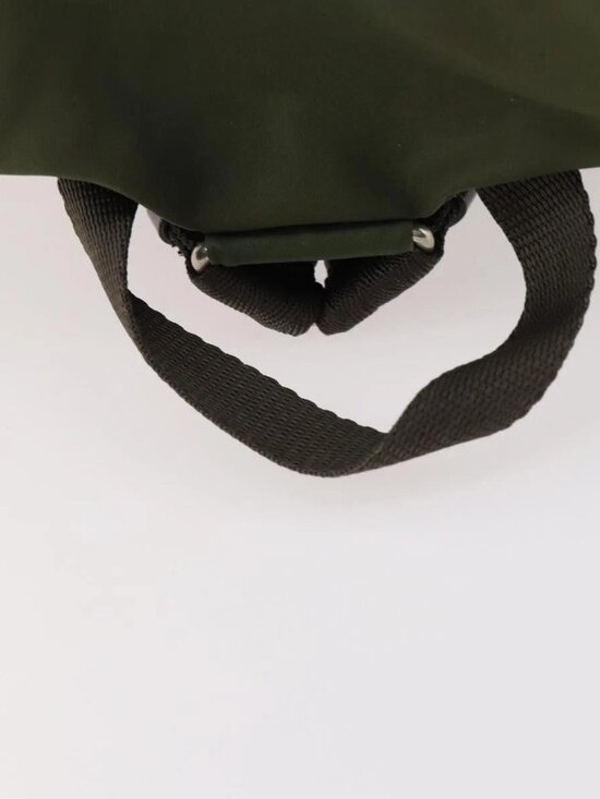 PRADA Backpack Nylon Khaki Silver Auth 173527 main image 8